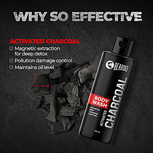 Beardo Charcoal Detox Grooming Kit For Men, 1 pc Pack of 4 Gift Hamper for Men, Activated Charcoal Facewash, Activated Charcoal Bodywash, Activated Charcoal Face Scrub, Mafia Perfume Body Spray