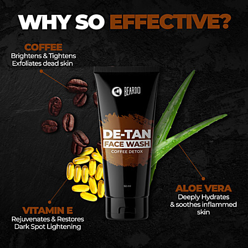 Beardo Ban The Tan Grooming Kit For Men - Detan Facewash, Detan Bodywash, Detan Face Scrub, Whisky Smoke Perfume Body Spray, 1 pc P 