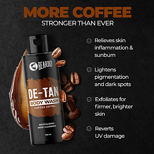 Beardo Ban The Tan Grooming Kit For Men - Detan Facewash, Detan Bodywash, Detan Face Scrub, Whisky Smoke Perfume Body Spray, 1 pc P 