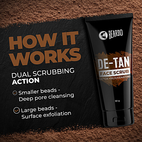 Beardo Ban The Tan Grooming Kit For Men - Detan Facewash, Detan Bodywash, Detan Face Scrub, Whisky Smoke Perfume Body Spray, 1 pc P 
