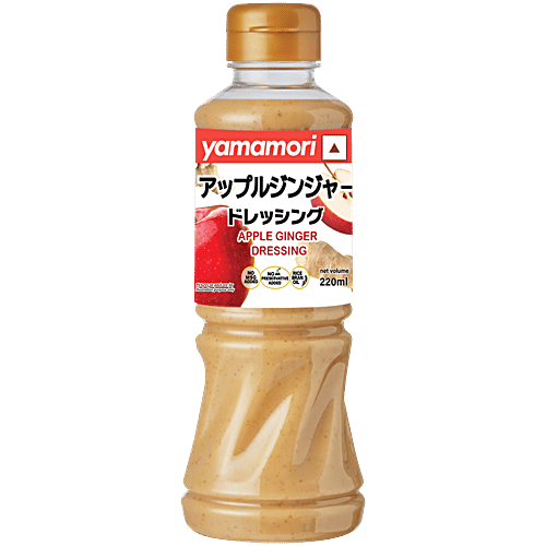 Yamamori Apple Ginger Dressing, 220 ml  No MSG & Preservatives, Rice Bran Oil