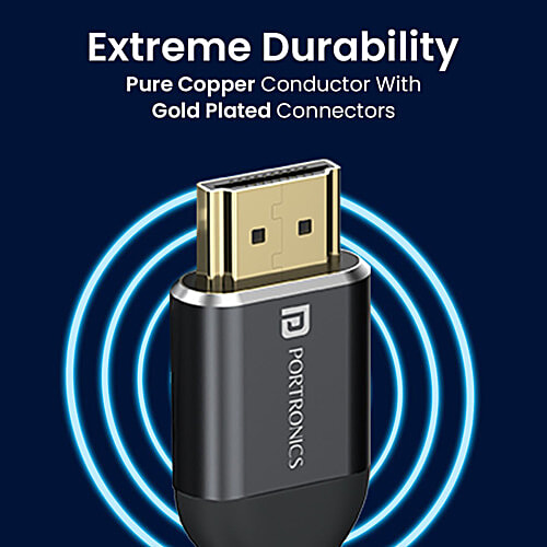 Portronics Konnect Sync HDMI Cable - 1.5 m, Black, 1 pc