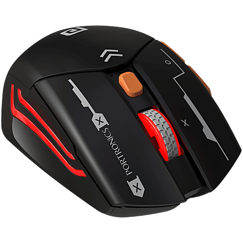 Portronics Vader Max Wireless Rechargeable Mouse - Bluetooth 5.3 & 2.4 GHz Dual Mode, Black, 1 pc  6-Button Control, Adjustable DPI Up to 2400, Ergonomic, Universal Compatibility for Laptop, Desktop, Gaming