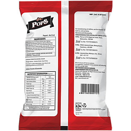 Piknik Pops Cheese & Chilli Namkeen, 60 g No Added Colours & Preservatives