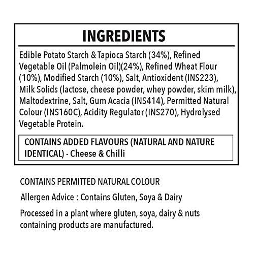 Piknik Pops Cheese & Chilli Namkeen, 60 g No Added Colours & Preservatives