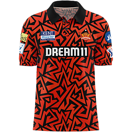 playR Sunrisers Hyderabad Authentic Fan Jersey IPL 2025 - Adult, Half Sleeve, Orange, 1 pc (Size - XL)