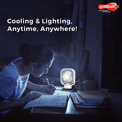 Eveready Everflo Starlight Rechargeable Fan - FE04, White, 1 pc  
