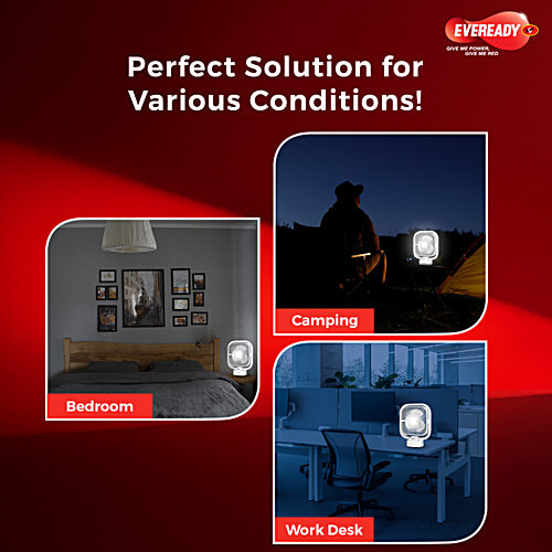 Eveready Everflo Starlight Rechargeable Fan - FE04, White, 1 pc  