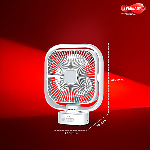 Eveready Everflo Starlight Rechargeable Fan - FE04, White, 1 pc  