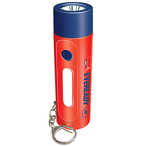 Eveready Siren DL102 Rechargeable Torch, 1 pc With 100 Decibels, 1W Torch, 1W Sidelight, Flasher, Keychain, USB Type B Fast Charging
