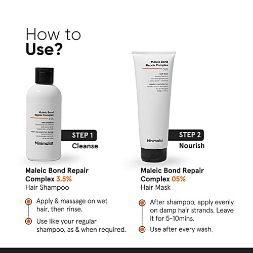 Minimalist Maleic Bond Repair Complex 3.5% Hair Shampoo, 250 ml  Repairs & Prevents Hair Damage, For All Hair Types