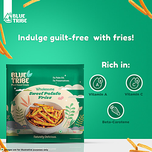 Blue Tribe Foods Wholesome Sweet Potato Fries, 420 g No Palm Oil & Preservatives