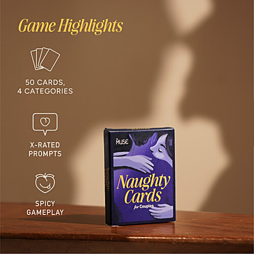MyMuse Naughty 50 Cards Set - Adult Bedroom Game For Couples, Age 21+, 2 Players, 1 pc Box 
