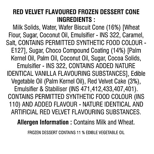 Dairy day Red Velvet Cone Ice Cream, 120 ml