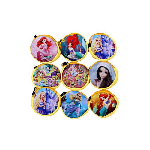 Pearlfiesta Navratri Combo of 9  Emoji Pouch Mini Cute Round Face Smiley Purse for Earphone, Coins, kanjak Gifts (Pack of 9), 9 pcs  