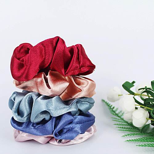 Pearlfiesta Satin Scrunchies Combo Pack, Anti-Hair-Breakage, Hair Ties, Scrunchies Best Gift for Sister, Friend, Mom, 9 pcs  