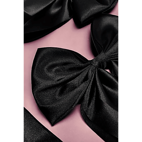 Pearlfiesta Combo Satin Hair Ribbon Bow Clip For Women & Girls - Cute & Big Design, 9 pcs  