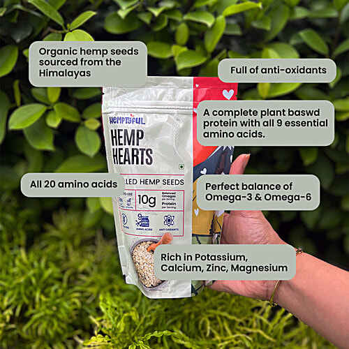 Hemptyful Himalayan Hemp Hearts, 150 g Shelled Hemp Seeds, Gluten Free, Amino Acids, Anti Oxidants