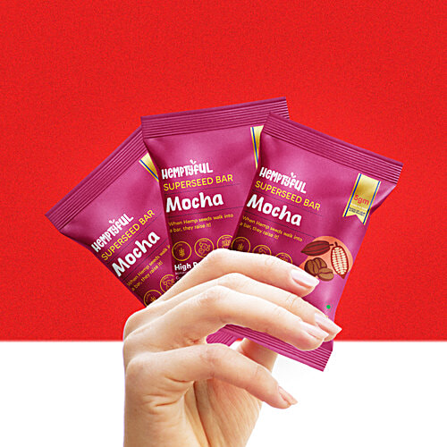 Hemptyful Mocha Superseed Bar, 27 g  High Protein, Omega 3 & 6