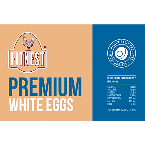 Fitnest Eggs Premium White Eggs, 12 pcs  