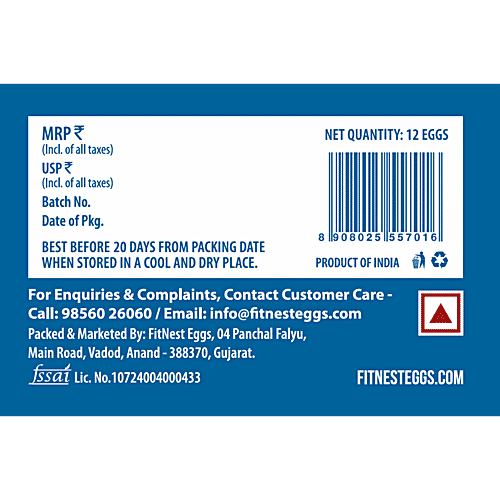 Fitnest Eggs Premium White Eggs, 12 pcs  