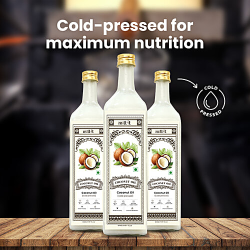 Mill-it Cold Pressed Coconut Oil, 1 L High in MCT, High in Lauric Acid, Promotes Cellular Health, Boosts Immunity