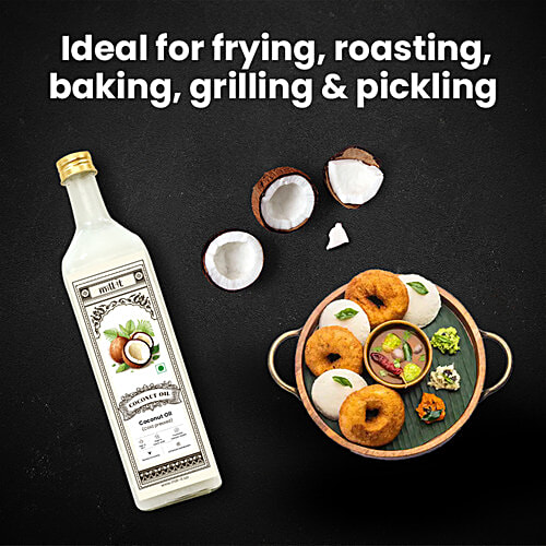 Mill-it Cold Pressed Coconut Oil, 1 L High in MCT, High in Lauric Acid, Promotes Cellular Health, Boosts Immunity