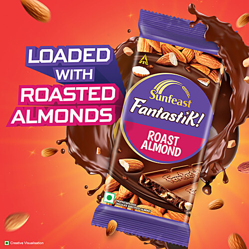 Sunfeast Fantastik Roast Almond Chocolate Bar, 34 g  