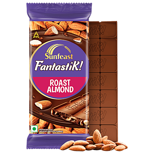 Sunfeast Fantastik Roast Almond Chocolate Bar, 34 g  