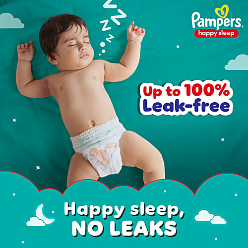 Pampers Happy Sleep Pant Style Baby Diapers - XL, 12-17 Kg, 34 pcs 1 Diaper For 1 Night Sleep, with Anti Rash Shield, Up to 12 hours Absorption, Safe for Babies