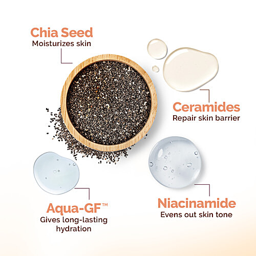 Mamaearth Chia Oil-Free Moisturizer, 80 g  With Chia Seed & Ceramides, Fragrance Free, Normal to Oily Skin, 24h Hydration