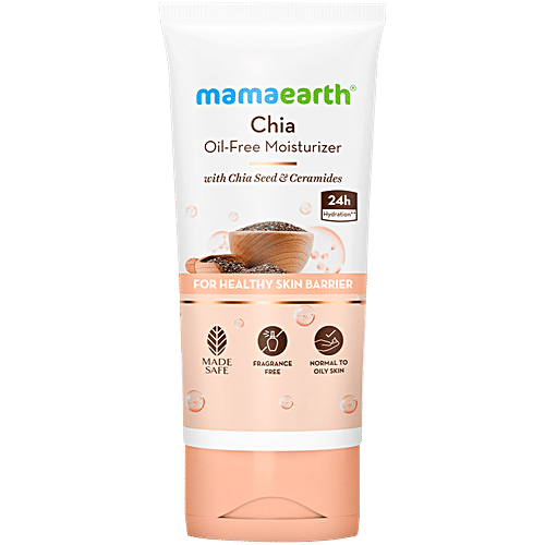 Mamaearth Chia Oil-Free Moisturizer, 80 g  With Chia Seed & Ceramides, Fragrance Free, Normal to Oily Skin, 24h Hydration