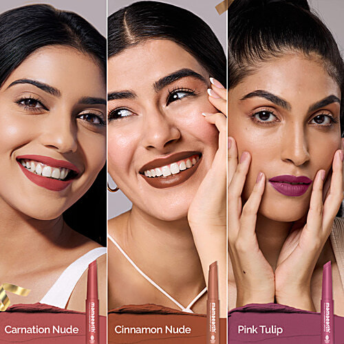 Mamaearth Moisture Matte Longstay Lipstick - Minis, Nude Perfection, 2.1 g (3 Units x 0.7 g each)