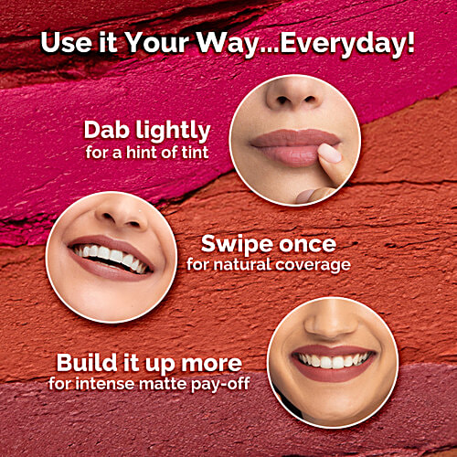 Mamaearth Moisture Matte Longstay Lipstick - Minis, Nude Perfection, 2.1 g (3 Units x 0.7 g each)