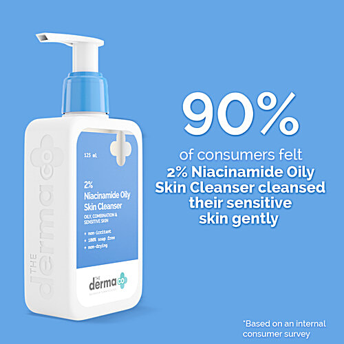 The Derma Co 2% Niacinamide Oily Skin Cleanser, 125 ml  Non-Irritant, 100% Soap Free, Non-Drying