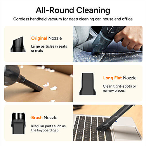 Ambrane 12kPA 80W Wireless Hand Vacuum & Air Blower - MiniVac 02, Orange & Black, 1 Unit  Powerful Suction, With BLDC Motor, HEPA Filter