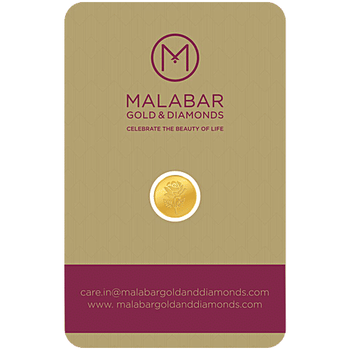 Malabar Gold and Diamonds 24 karat Gold Coin With Flower Motif, 0.5 g