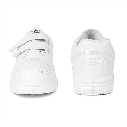Action School Energy Velcro School Shoes For Boys & Girls - White, 1 Pair (UK/IND-1) 
