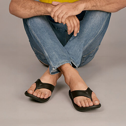 Action Hyperlite EVA Slipper For Men - Ultralightweight, Comfort, Premium, All Season, Walker, Black, 1 Pair (UK/IND-9)