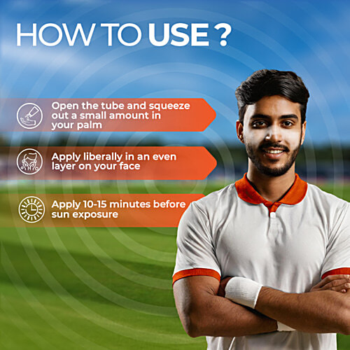 Elemnt Sports Science White Zinc Sunscreen360 - SPF 50 PA+++, For Cricketers, 50 g Water & Sweat Resistant, Lasts up to 3 Hours, Paraben & Sulphate Free