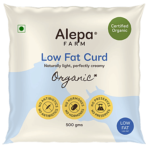 Alepa Farm Low-Fat Curd - Organic, 500 ml Certified Organic, No Antibiotics, No Hormones No Preserve