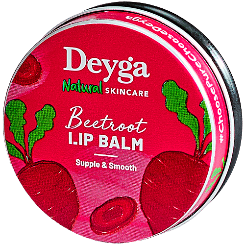 Deyga Natural Skincare Beetroot Lip Balm, 10 g  For Dry & Chapped Lips, For Pigmented Lips, For Women & Men, Classic Lip Balm, Lip Care