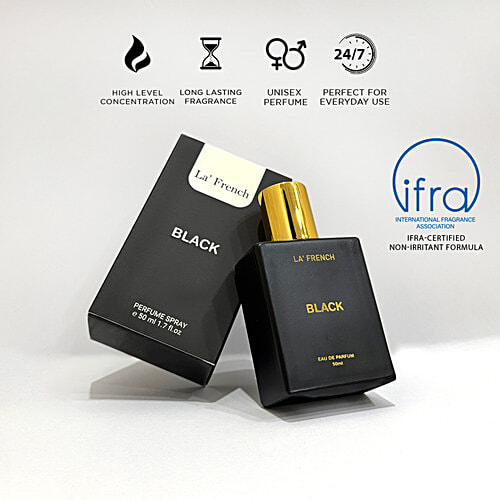 La'French Black Eau De Parfum Perfume Spray, 50 ml