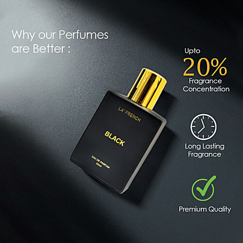 La'French Black Eau De Parfum Perfume Spray, 50 ml