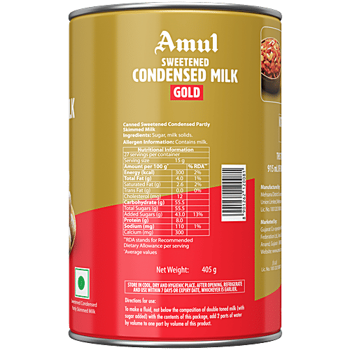 Amul Gold Sweetened Condensed Milk, 405 g  