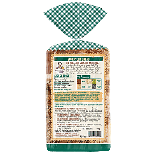 Naturbaked Superseed Bread, 300 g  Zero Maida, No Palm Oil, No Added Colours, No Artificial Colour