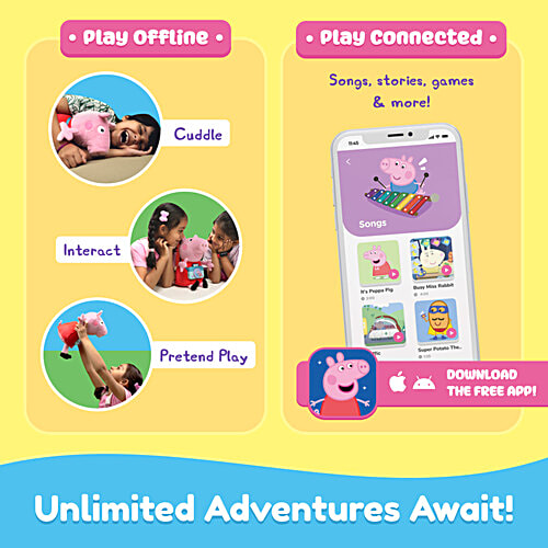 PlayShifu PlayShifu’s Singing-And-Talking Smart Peppa Soft Toy, 1 pc for Ages 3+