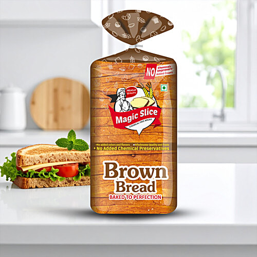 Magic Slice Brown Bread, 400 g  No Added Chemicals, No added Colours, No added Flavours