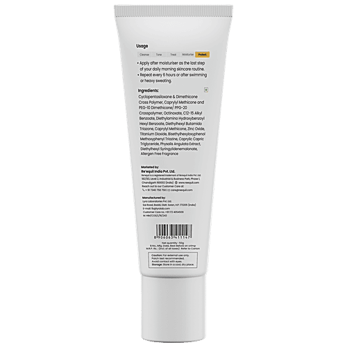 Re'equil Ultra Matte Dry Touch Sunscreen With SPF 50 PA++++, 50 g  