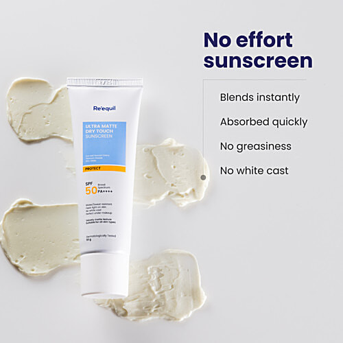 Re'equil Ultra Matte Dry Touch Sunscreen With SPF 50 PA++++, 50 g  